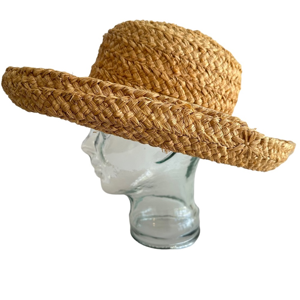 HELEN KAMINSKI Classic 5 Natural Braided 100% Raffia Turn Up Brim Sun Hat